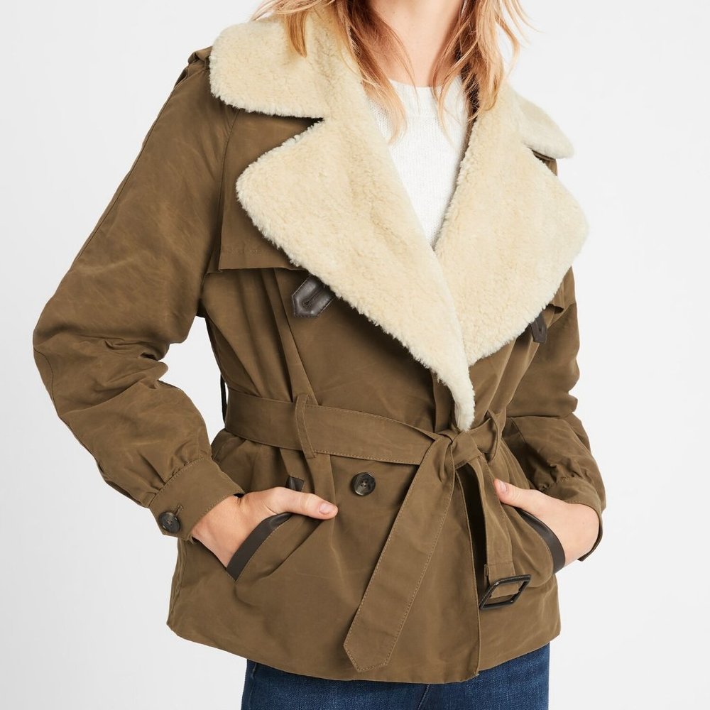 Banana Republic Heritage Shearling-Collar Jacket